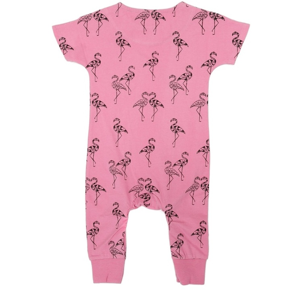 Flamingo Print Romper EUC
